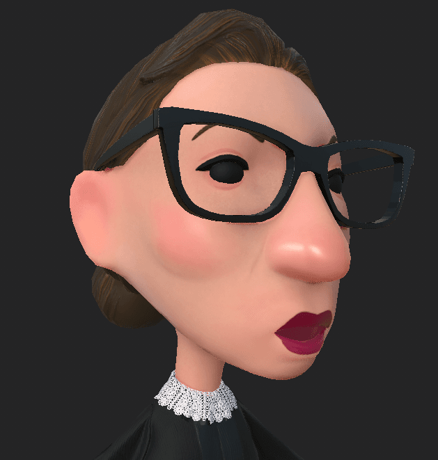 Grid of RBG character shading and facial expression studies