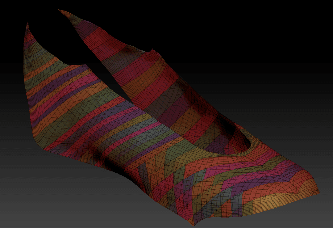 Multicolor knit texture detail on the shoe upper