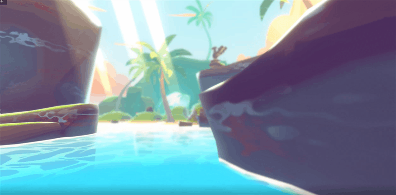 Gameplay clip over a tropical water level