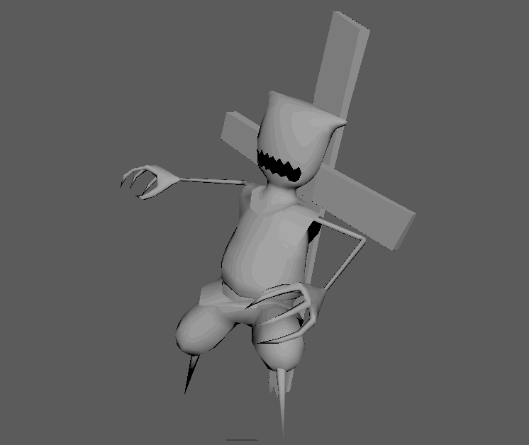 Animated turntable of the white top-hat scarecrow boss model