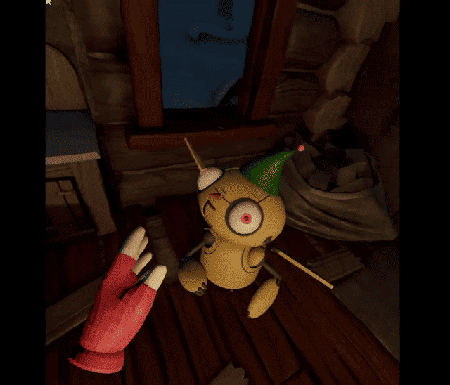 Animated gameplay clip showing VR interaction