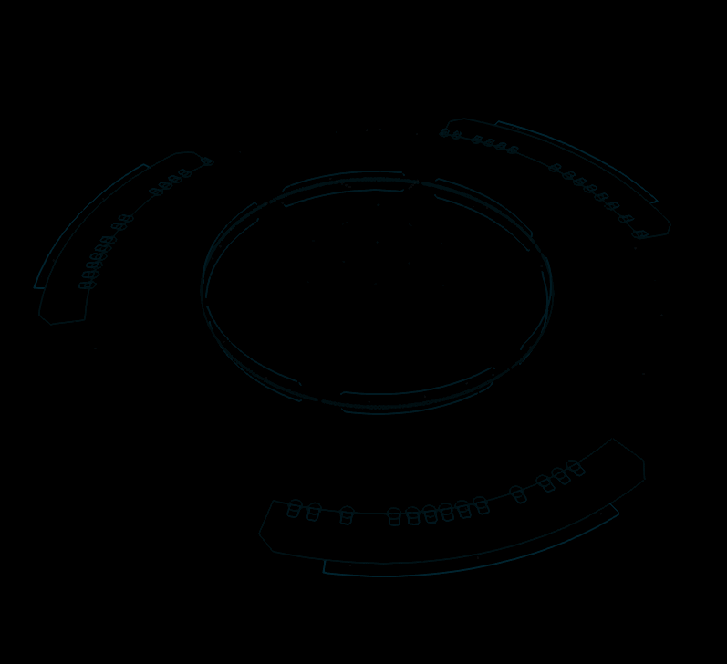 Rotating sphere of green nodes connected by network lines